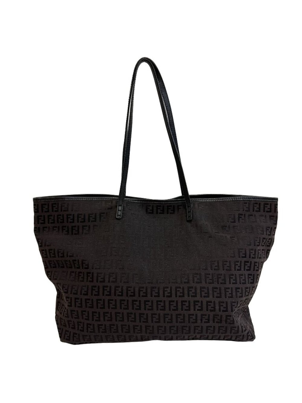 Fendi Zucchino FF Pattern Canvas Tote Bag Brown